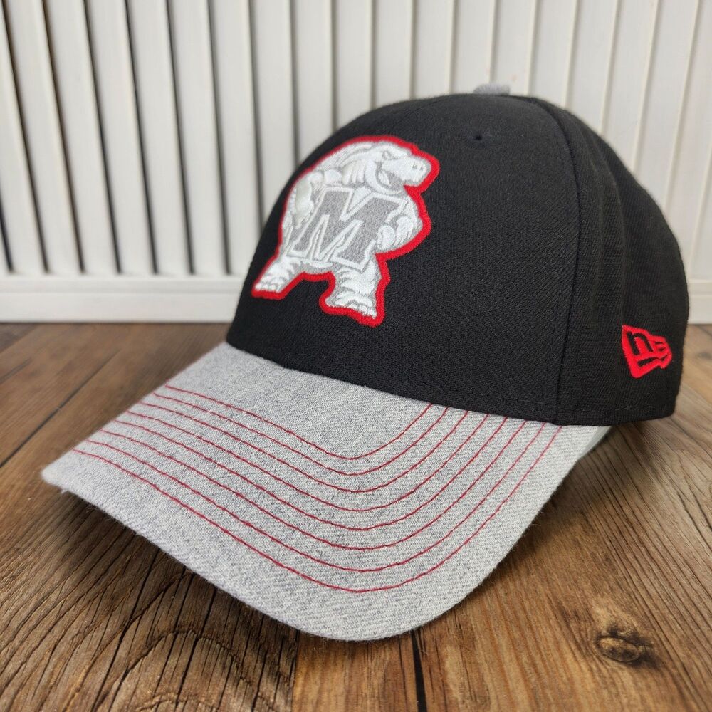 Maryland Terrapins Terps New Era 9forty Strapback Hat Cap Black Gray College B10